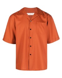 Мужская оранжевая рубашка с коротким рукавом от Marni
