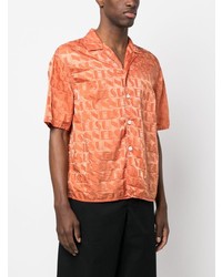 Мужская оранжевая рубашка с коротким рукавом от Sunnei