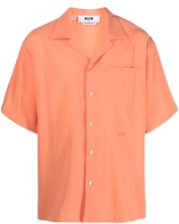 Мужская оранжевая рубашка с коротким рукавом от MSGM