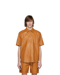 Мужская оранжевая рубашка с коротким рукавом от Nanushka