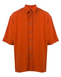 Мужская оранжевая рубашка с коротким рукавом от Nanushka
