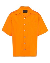 Мужская оранжевая рубашка с коротким рукавом от Prada