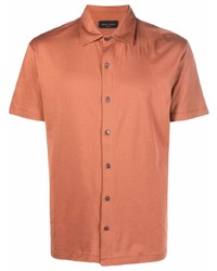 Мужская оранжевая рубашка с коротким рукавом от Roberto Collina