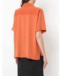 Женская оранжевая рубашка с коротким рукавом от Loveless