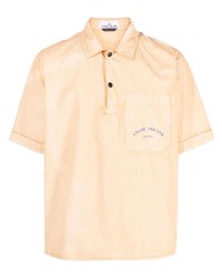 Мужская оранжевая рубашка с коротким рукавом от Stone Island
