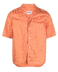 Мужская оранжевая рубашка с коротким рукавом от Sunnei