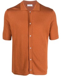 Мужская оранжевая рубашка с коротким рукавом от Tagliatore