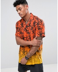 Мужская оранжевая рубашка с принтом от Jaded London