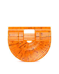 Оранжевая соломенная большая сумка