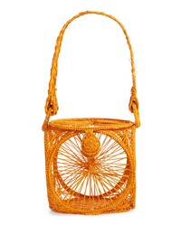Оранжевая соломенная сумка-мешок