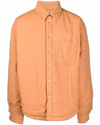 Мужская оранжевая стеганая куртка-рубашка от Jacquemus
