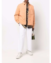 Мужская оранжевая стеганая куртка-рубашка от Jacquemus