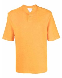 Мужская оранжевая футболка на пуговицах от Bottega Veneta