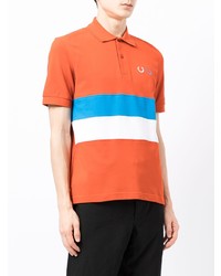 Мужская оранжевая футболка-поло в горизонтальную полоску от Comme des Garcons Homme Deux
