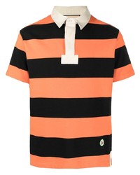 Мужская оранжевая футболка-поло в горизонтальную полоску от Gucci