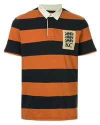 Мужская оранжевая футболка-поло в горизонтальную полоску от Kent & Curwen