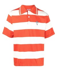 Мужская оранжевая футболка-поло в горизонтальную полоску от Kenzo