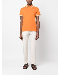 Мужская оранжевая футболка-поло в горизонтальную полоску от Etro