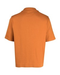 Мужская оранжевая футболка-поло в горизонтальную полоску от SASQUATCHfabrix.