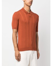 Мужская оранжевая футболка-поло в горизонтальную полоску от Tagliatore