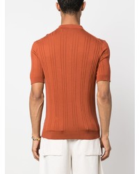 Мужская оранжевая футболка-поло в горизонтальную полоску от Tagliatore