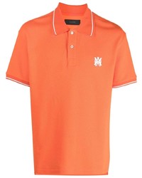 Мужская оранжевая футболка-поло с вышивкой от Amiri