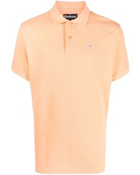Мужская оранжевая футболка-поло с вышивкой от Barbour