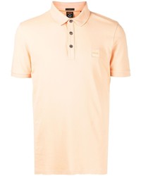 Мужская оранжевая футболка-поло с вышивкой от BOSS