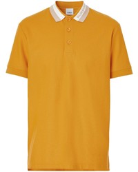 Мужская оранжевая футболка-поло с вышивкой от Burberry