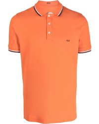 Мужская оранжевая футболка-поло с вышивкой от Fay