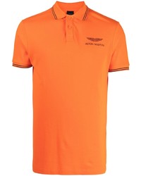 Мужская оранжевая футболка-поло с вышивкой от Hackett
