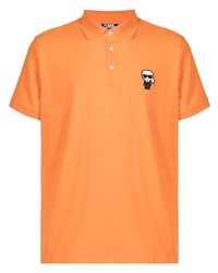 Мужская оранжевая футболка-поло с вышивкой от Karl Lagerfeld