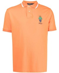 Мужская оранжевая футболка-поло с вышивкой от Polo Ralph Lauren