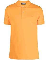 Мужская оранжевая футболка-поло с вышивкой от Vilebrequin