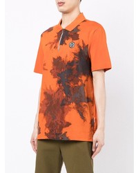 Мужская оранжевая футболка-поло с принтом тай-дай от Armani Exchange