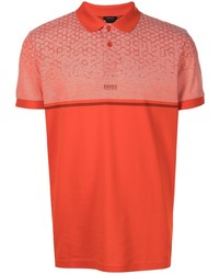 Мужская оранжевая футболка-поло с принтом от BOSS