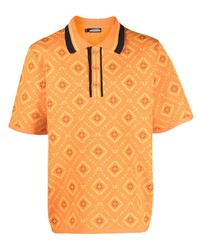 Мужская оранжевая футболка-поло с принтом от J. Lindeberg