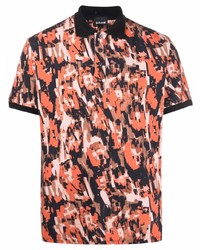 Мужская оранжевая футболка-поло с принтом от Just Cavalli