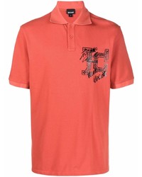 Мужская оранжевая футболка-поло с принтом от Just Cavalli