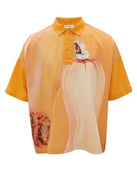 Мужская оранжевая футболка-поло с принтом от JW Anderson