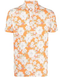 Мужская оранжевая футболка-поло с цветочным принтом от Altea