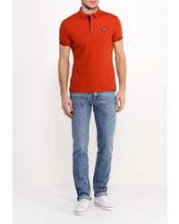 Мужская оранжевая футболка-поло от Armani Jeans