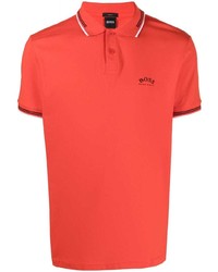 Мужская оранжевая футболка-поло от BOSS HUGO BOSS