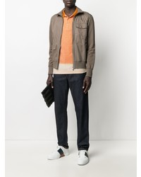 Мужская оранжевая футболка-поло от BOSS