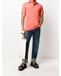 Мужская оранжевая футболка-поло от Fedeli