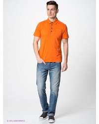 Мужская оранжевая футболка-поло от s.Oliver