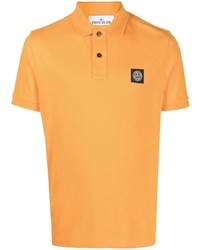 Мужская оранжевая футболка-поло от Stone Island
