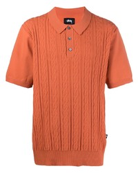 Мужская оранжевая футболка-поло от Stussy