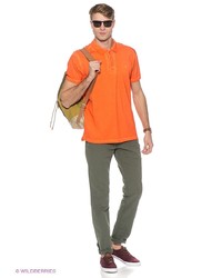 Мужская оранжевая футболка-поло от Timezone