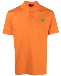 Мужская оранжевая футболка-поло от Versace